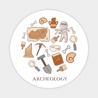 Cute archeology icons drawings Magnet